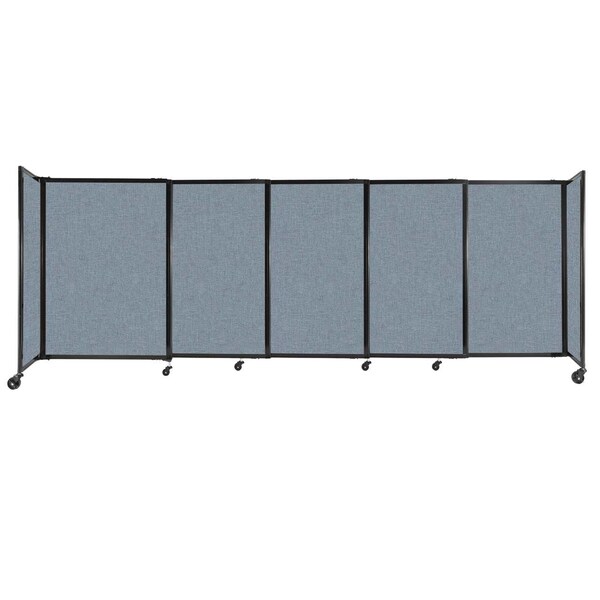StraightWall Sliding Portable Partition 11'3" x 4' Powder Blue Fabric